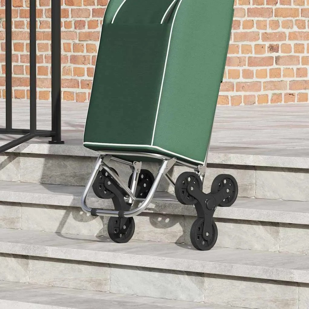 vidaXL Καρότσι Αγορών Πράσινο 39.5 x 33 x 93 εκ Ύφασμα Oxford