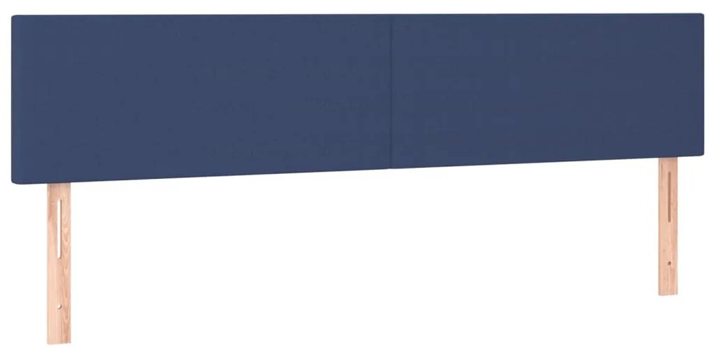 vidaXL Κρεβάτι Boxspring με Στρώμα Μπλε 200x200 εκ. Υφασμάτινο