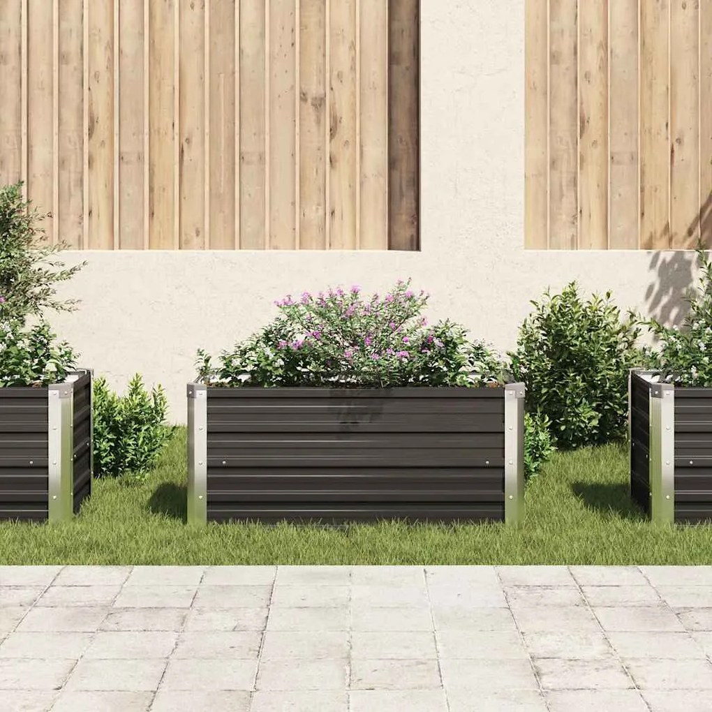 vidaXL Ζαρντινιέρα Υπερυψωμένη Ανθρακί 100x40x45 εκ. Γαλβαν. Χάλυβας