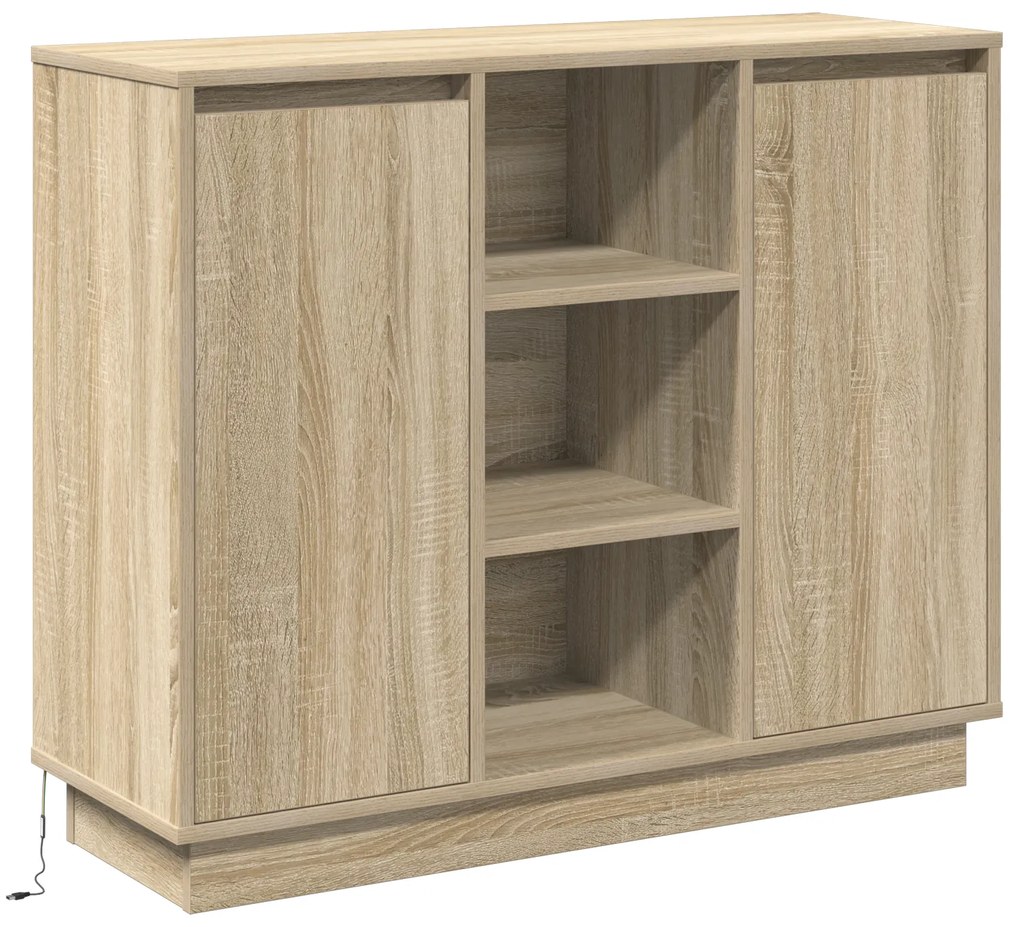 vidaXL Μπουφέ με LED Sonoma Oak 90x32x75 εκ Επεξεργασμένο ξύλο