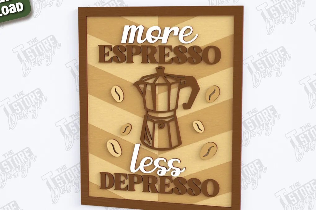 Intra απο ξύλο plywood 3mm-4mm πάχος - Coffee Wall Sign Laser Cut |Coffee House Δίασταση 30x20 cm INTRAFABR-123432703