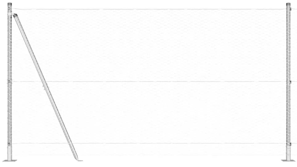 vidaXL Στύλος Περιφράξεων Ασημί 25 x 1,2 μ (25 mm δίχτυ) Ατσάλι