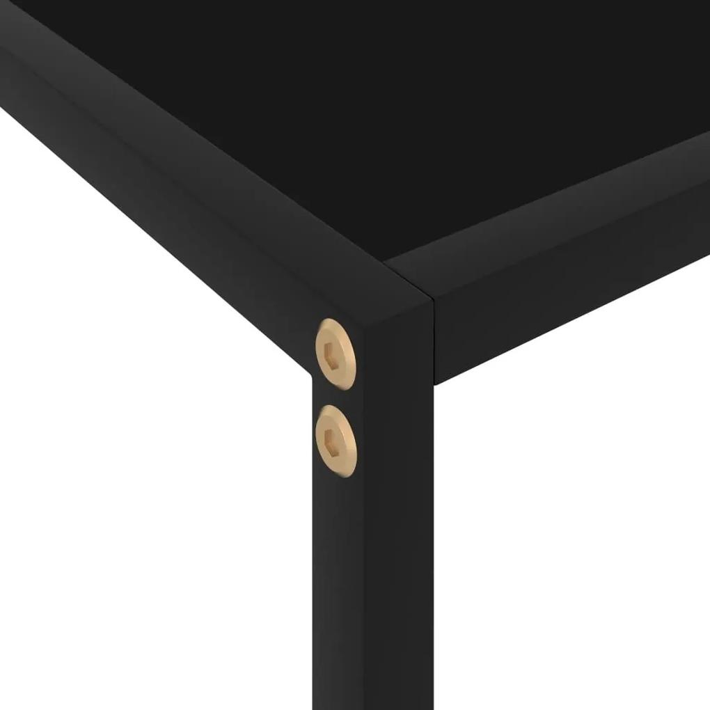 Τραπέζι Κονσόλα Μαύρο 120 x 35 x 75 εκ. από Ψημένο Γυαλί - Μαύρο