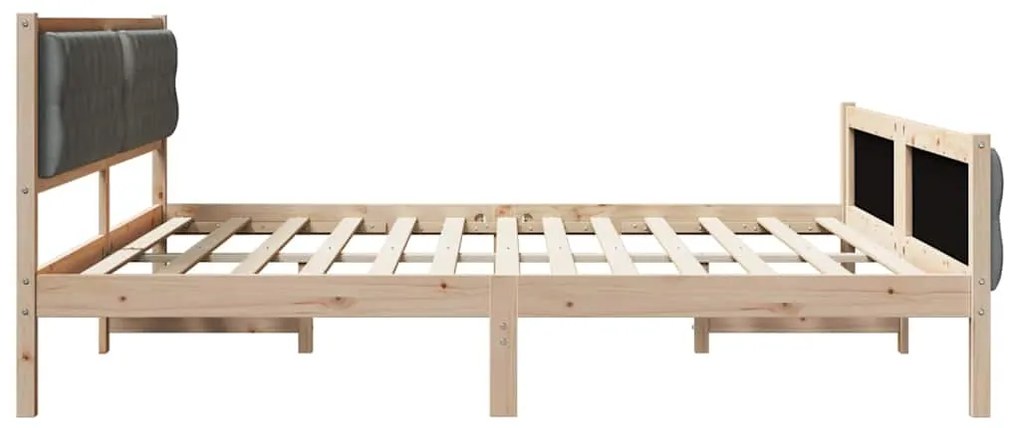 vidaXL Σκελετός Κρεβατιού με κεφαλάρι Σκούρο Γκρι 200 x 200 cm