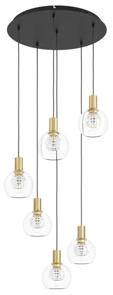 Κρεμαστό Φωτιστικό Οροφής 6xLED 5,4W Ορείχαλκος Dimmable Terque 390279 Eglo 390279 Ορείχαλκος