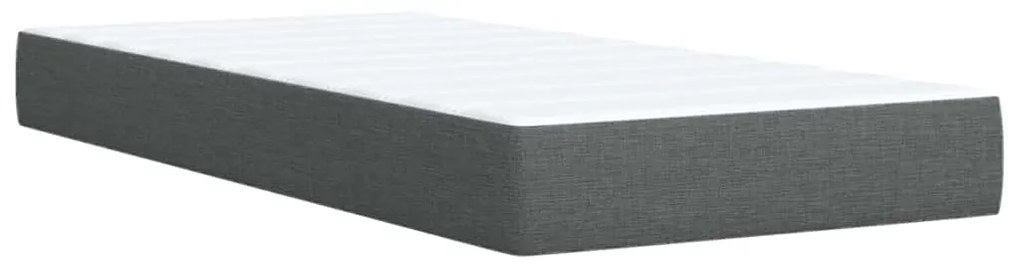vidaXL Κρεβάτι Boxspring με Στρώμα Σκούρο Γκρι 100x200 εκ. Υφασμάτινο