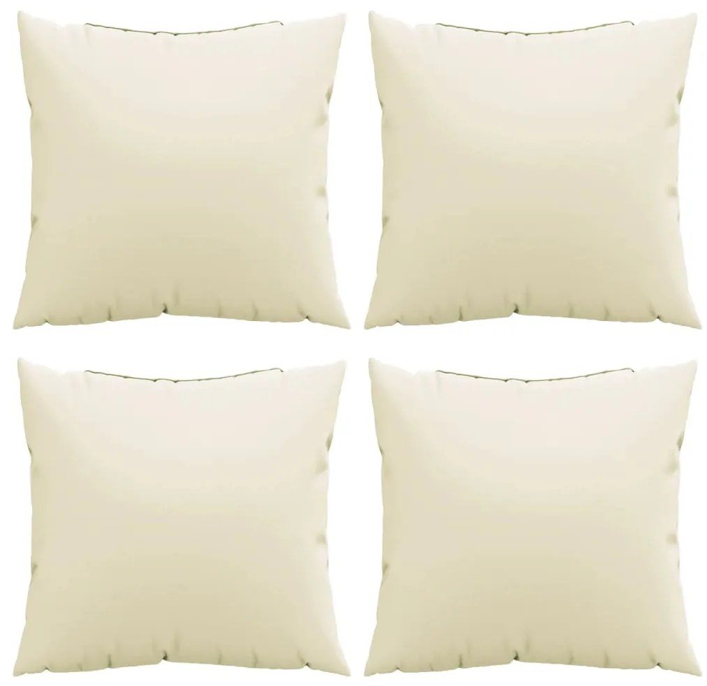 vidaXL Μαξιλάρια Καναπέ 4 τεμ. Κρεμ 60x60 εκ. Υφασμάτινα