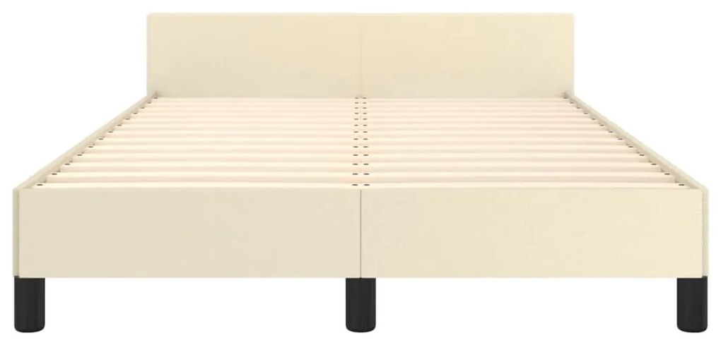 vidaXL Πλαίσιο Κρεβατιού με Κεφαλάρι Κρεμ 120x200 εκ. Συνθετικό Δέρμα