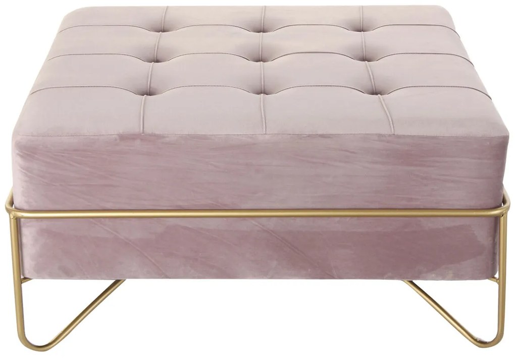 Σκαμπό DKD Home Decor   Αφρός Ροζ Χρυσό Μέταλλο πολυεστέρας Βελούδο Ξύλο MDF (80 x 80 x 42 cm)