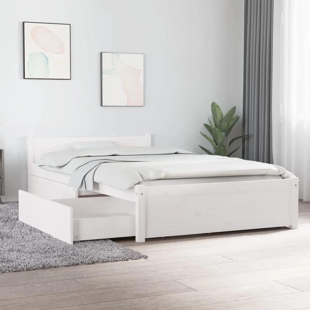 vidaXL Πλαίσιο Κρεβατιού με Συρτάρια Λευκό 100 x 200 εκ.