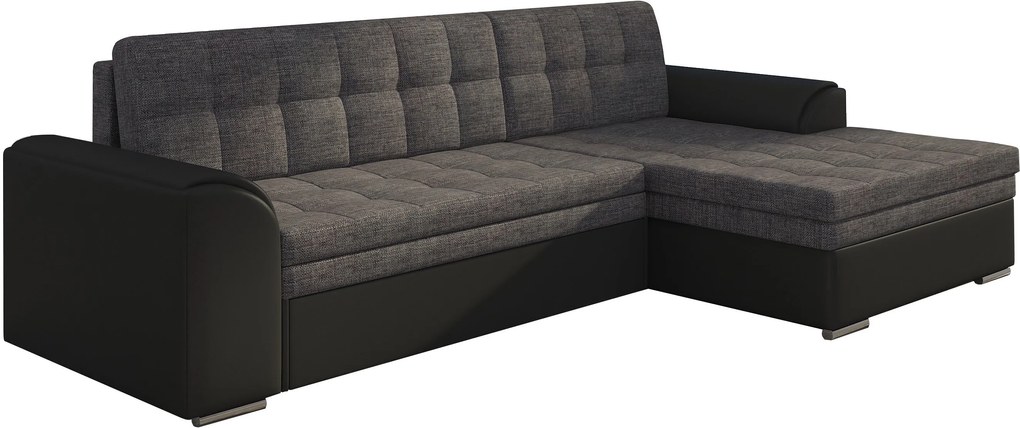 Γωνιακός καναπές Comfort-Δεξιά-Μαύρο