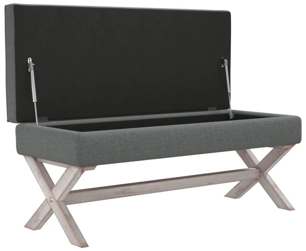 vidaXL Σκαμπό Αποθήκευσης Σκούρο Γκρι 110 x 45 x 49 εκ. Υφασμάτινο