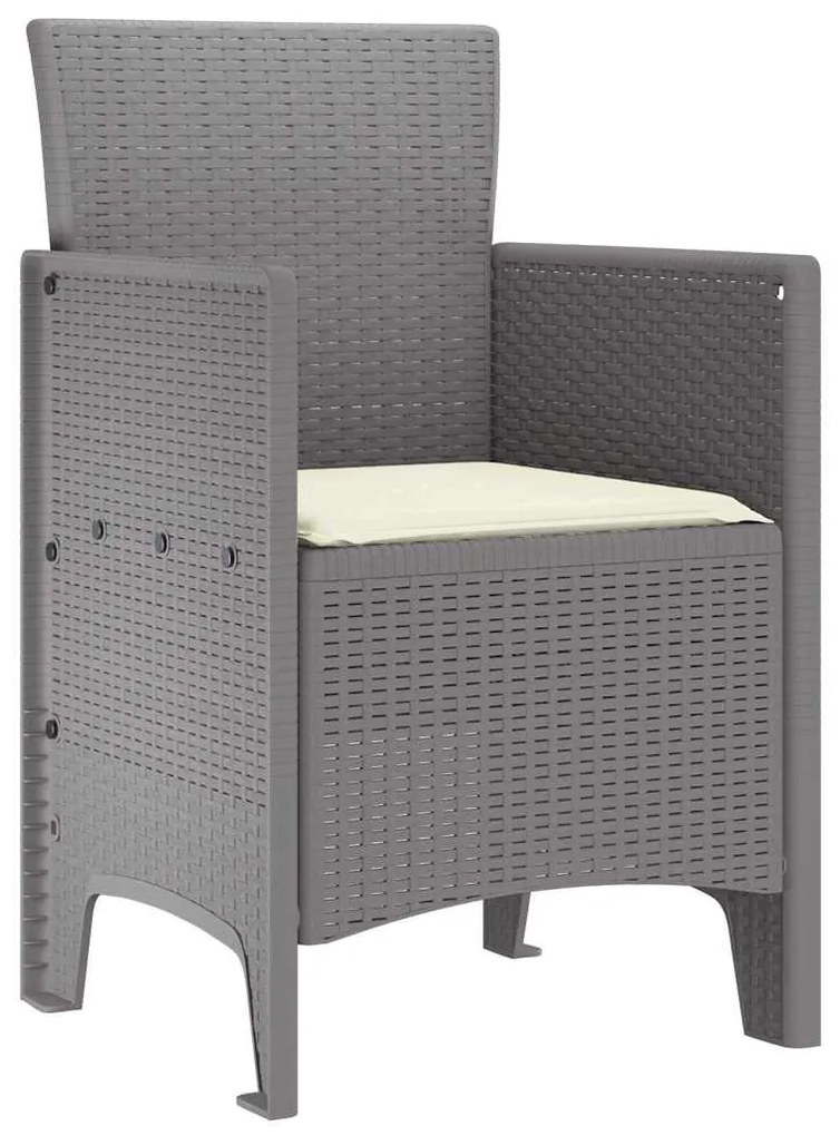 vidaXL Καρέκλα Κήπου 4 pcs Ανοιχτό γκρι 53 x 49 x 85 εκ. PP