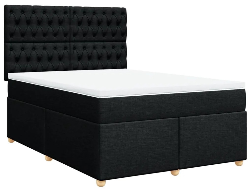 ΚΡΕΒΑΤΙ BOXSPRING ΜΕ ΣΤΡΩΜΑ ΜΑΥΡΟ 140X190 ΕΚ. ΥΦΑΣΜΑΤΙΝΟ 3291284