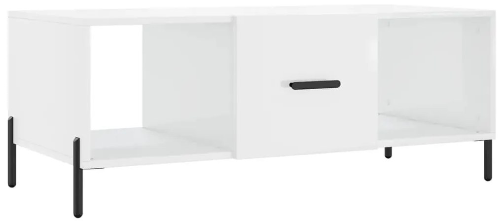 vidaXL Τραπεζάκι Σαλονιού Γυαλ. Λευκό 102x50x40 εκ. Επεξεργ. Ξύλο