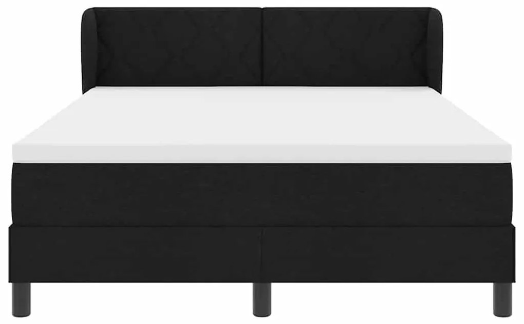 vidaXL Κρεβάτι box spring με στρώμα Μαύρο 160 x 200 cm ύφασμα