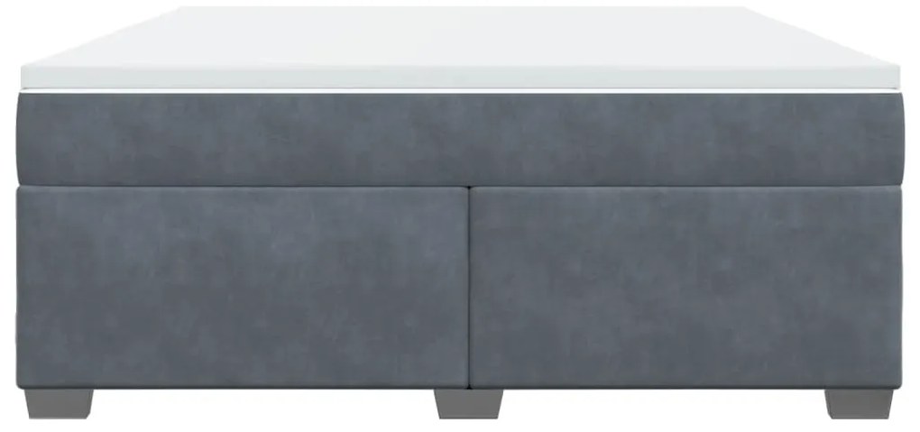 vidaXL Κρεβάτι Boxspring με Στρώμα Σκούρο Γκρι 180x200 εκ. Βελούδινο