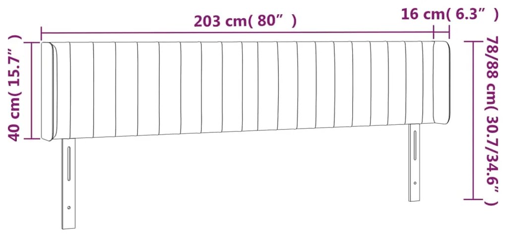 ΚΕΦΑΛΑΡΙ ΚΡΕΒΑΤΙΟΥ LED TAUPE 203X16X78/88 ΕΚ. ΥΦΑΣΜΑΤΙΝΟ 3123500