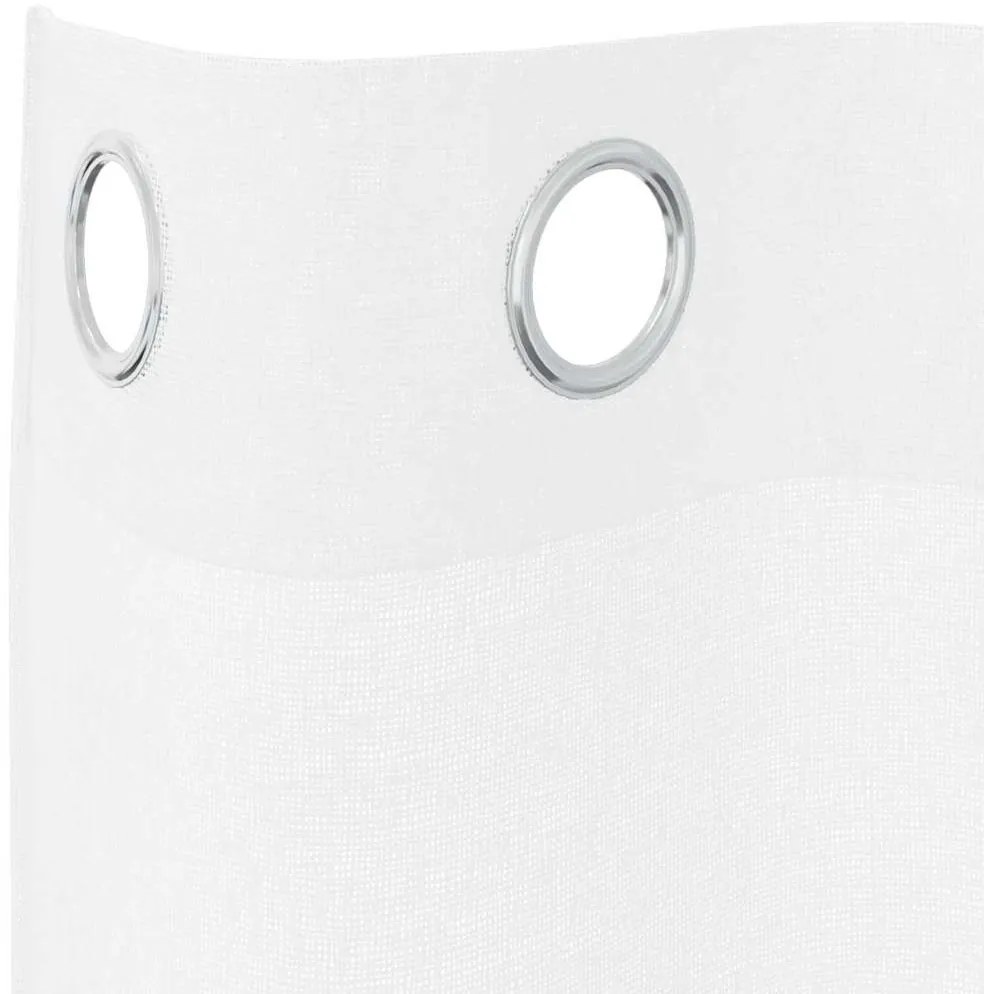 vidaXL Κουρτίνα βυσσινί 2 pcs Λευκό 245 x 140 εκ. Πολυεστέρας