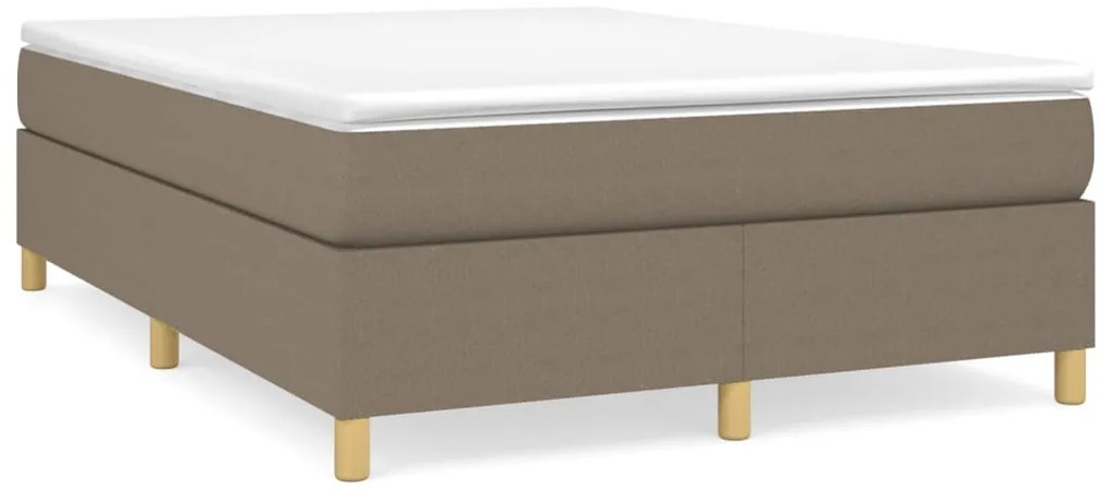 vidaXL Κρεβάτι Boxspring με Στρώμα Taupe 140x200 εκ. Υφασμάτινο
