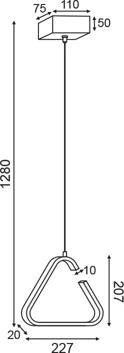 Φωτιστικό οροφής Line LED triangle-Λευκό