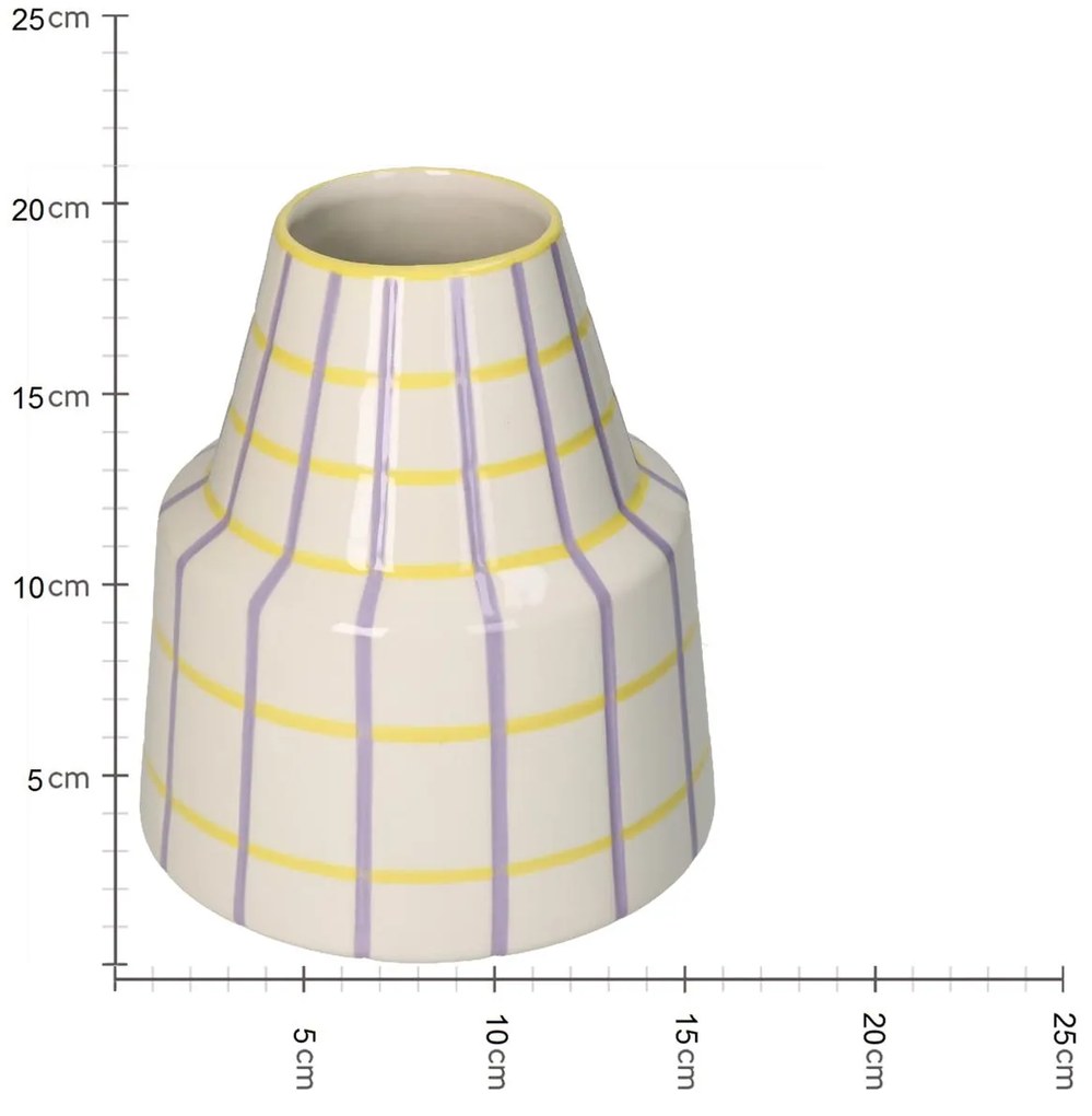 Βάζο Με Ρίγες Πολύχρωμο Δολομίτης 17.2x17.2x20.7cm - 05150172