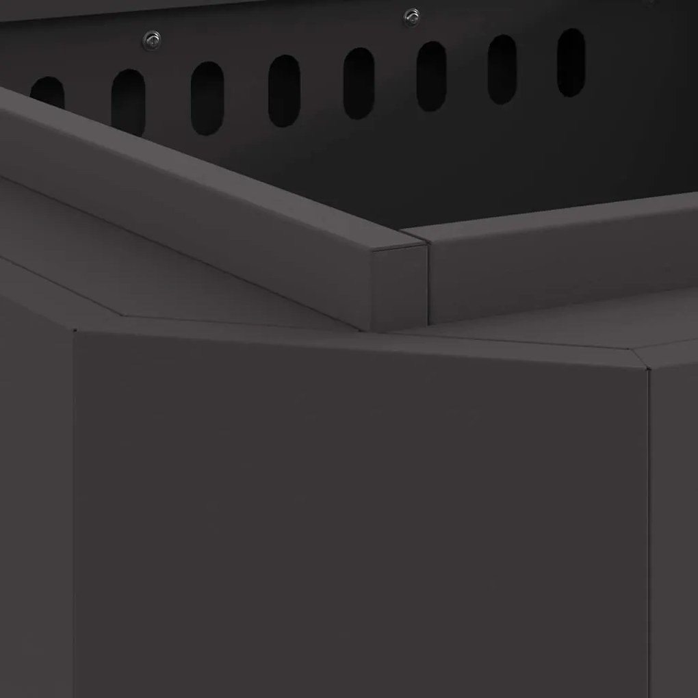 vidaXL Φωτιά Μαύρο 58 x 58 x 51 cm Κρύα έλαση από χάλυβα