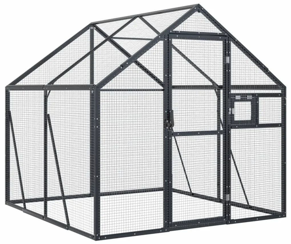 vidaXL Κλουβί Ανθρακί 1,79 x 2 x 1,85 μ. από Αλουμίνιο