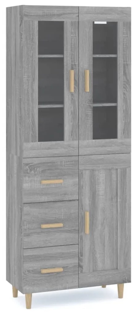 vidaXL Ντουλάπι Γκρι Sonoma 69,5 x 34 x 180 εκ. Επεξεργασμένο Ξύλο