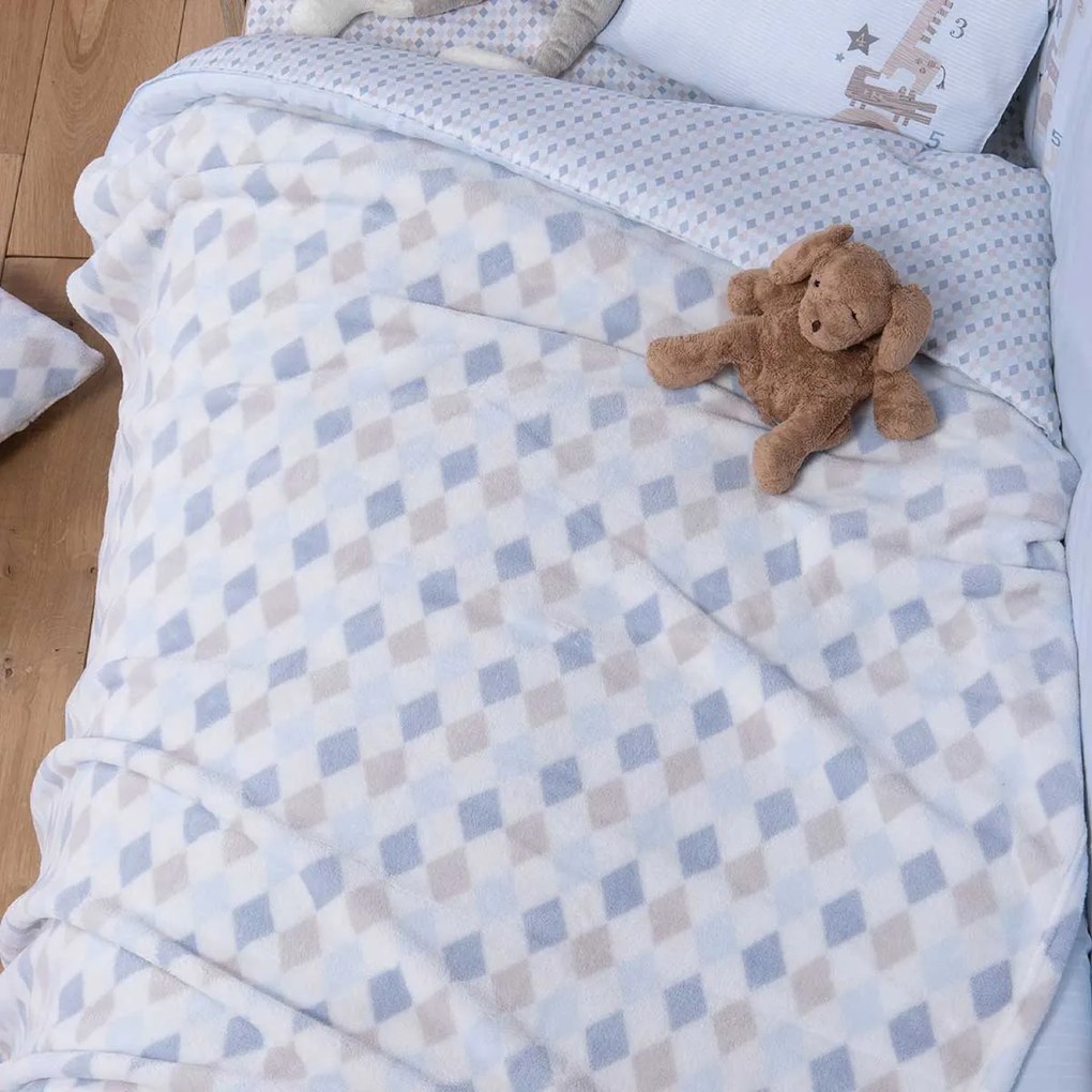 Κουβέρτα Fleece Αγκαλιάς (75x110) Nef-Nef Homeware Baby Sweet Rhombus Blue