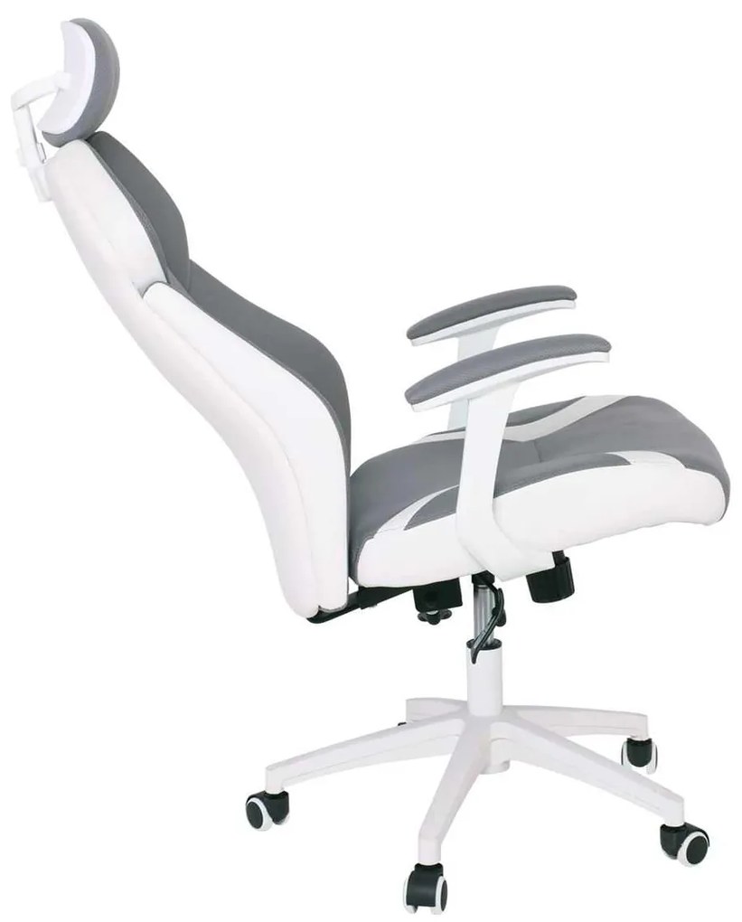 Πολυθρόνα BF8300 Διευθ.Γκρι Microfiber/Λευκό Pu