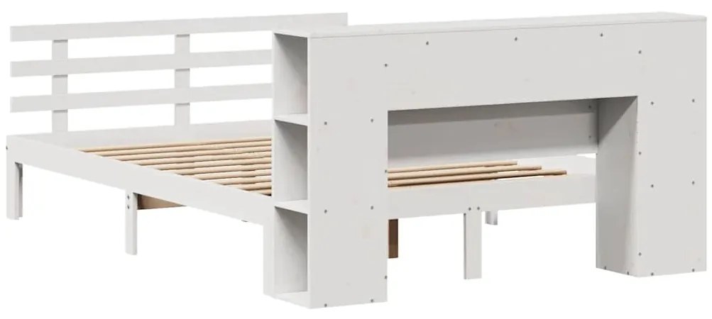 vidaXL Κρεβάτι Βιβλιοθήκη Χωρίς Στρώμα 140x200 εκ Μασίφ Ξύλο Πεύκο