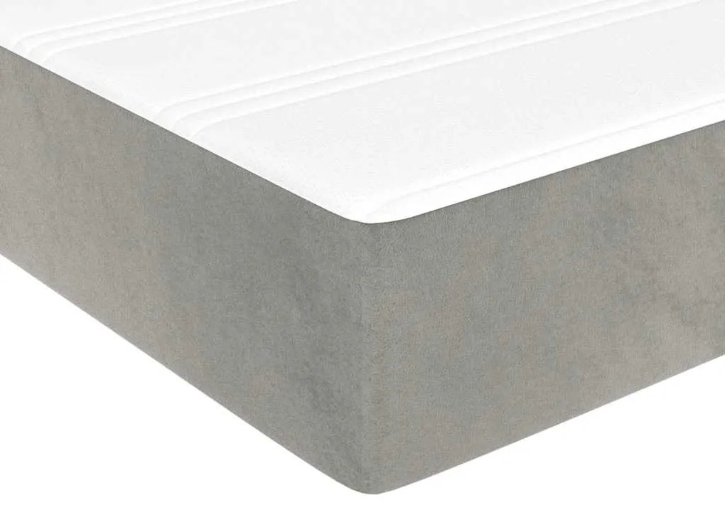 vidaXL Στρώμα με Pocket Springs Ανοιχτό Γκρι 140x220x20 εκ. Βελούδινο