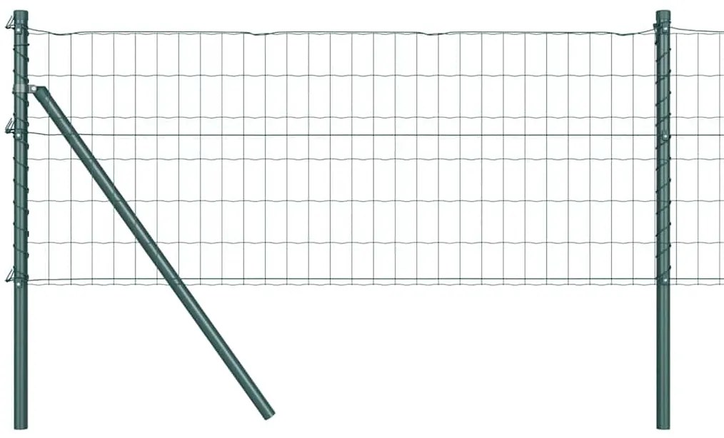 vidaXL Φράχτης με Στήλες. Πράσινο 0.4 x 10 μ Ατσάλι