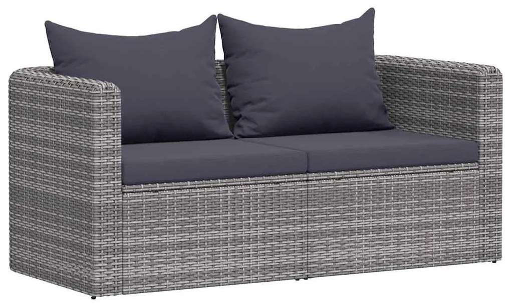 vidaXL Καναπέδες Κήπου Γωνιακοί 2 τεμ. Γκρι από Συνθετικό Ρατάν