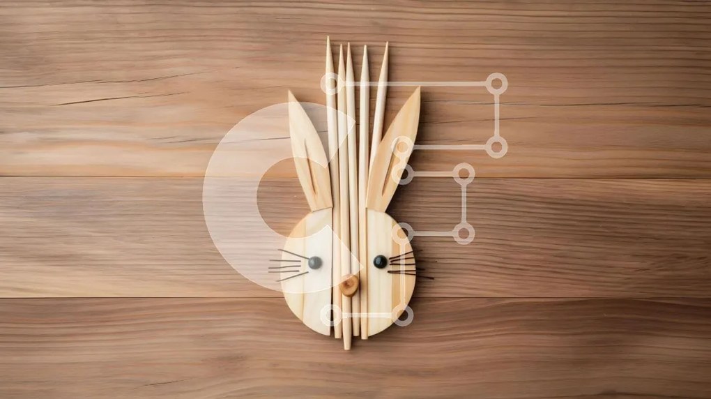 Intra Συλλεκτικό Ξύλινο Παζλ Plywood  4mm - Ξύλινο Διακόσμηση Κεφαλιού Λαγουδάκι Σε Ξύλινο Κουτί - Διαστάσεις: 10x10 cm – 25 κομμάτια