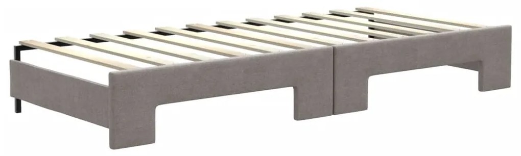 Καναπές Κρεβάτι Συρόμενος Taupe 80x200 εκ. Υφασμάτινος Στρώματα - Μπεζ-Γκρι