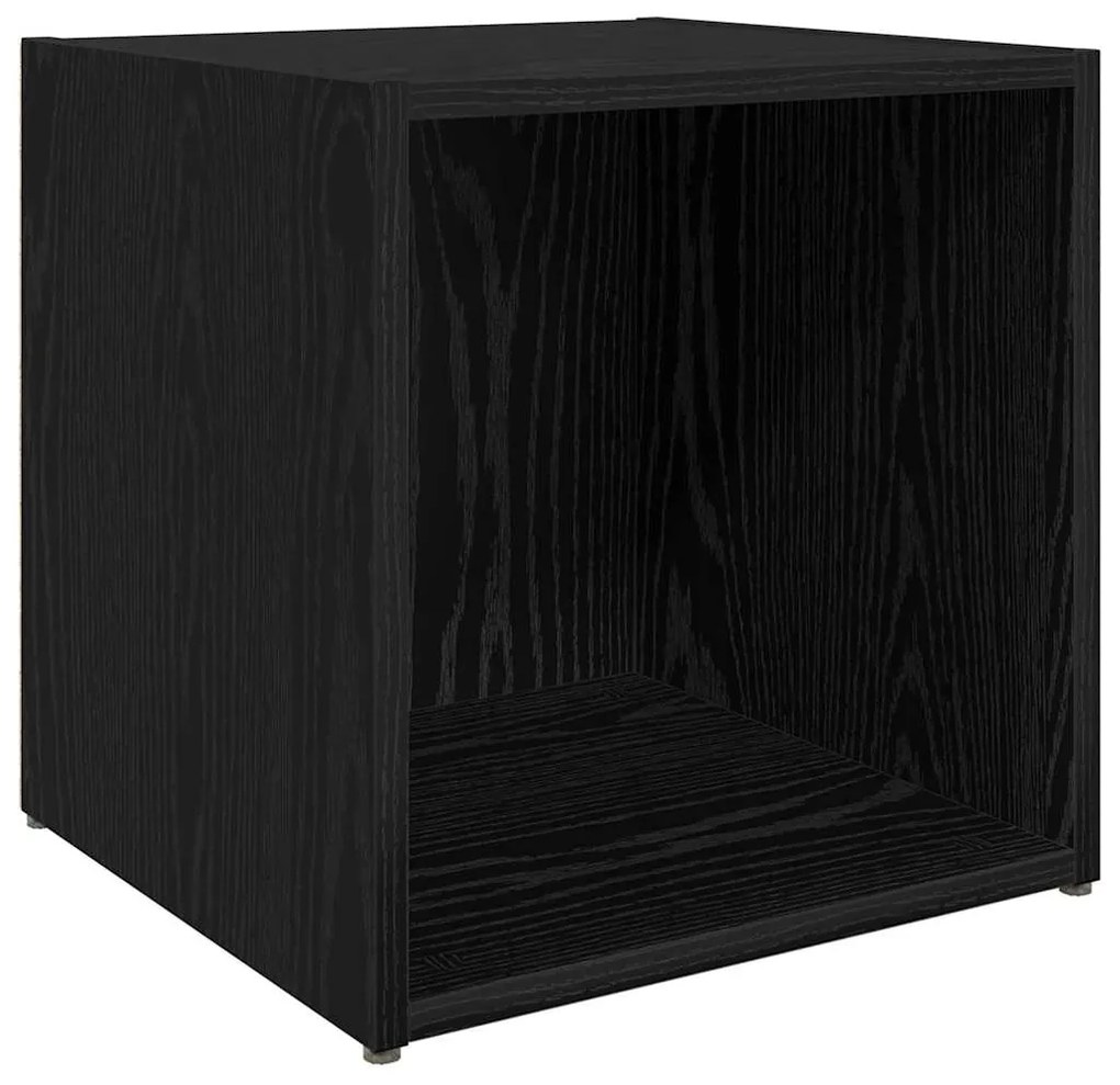 vidaXL Βάση τηλεόρασης - 4 τεμ, Μαύρη βελανιδιά, 37x35x37 εκ, Ξύλινη κατασκευή