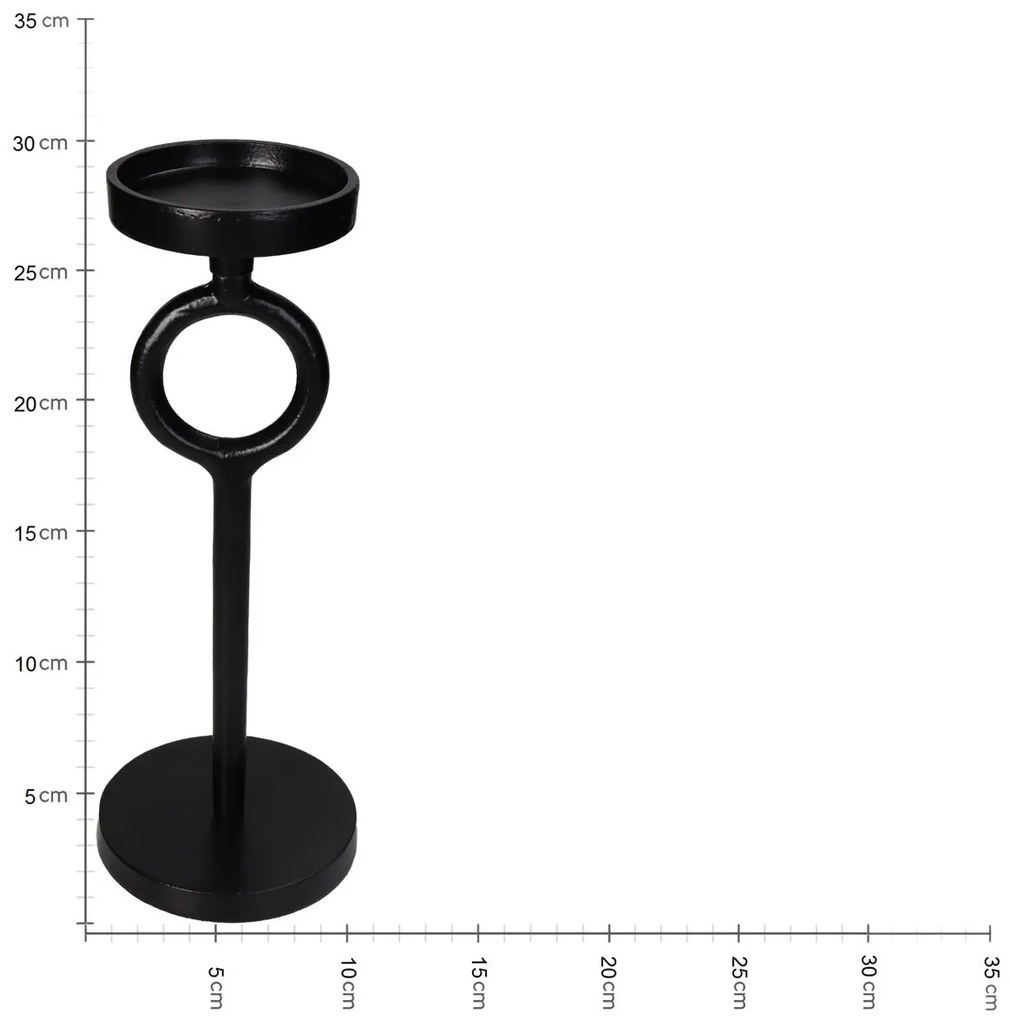 Κηροπήγιο Μαύρο Αλουμίνιο 11.5x11.5x29.5cm - 05150219
