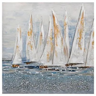 ΠΙΝΑΚΑΣ ΣΕ ΚΑΜΒΑ Fylliana FL1070 ΜΠΛΕ-ΛΕΥΚΟ 100x100xεκ 374-225-680