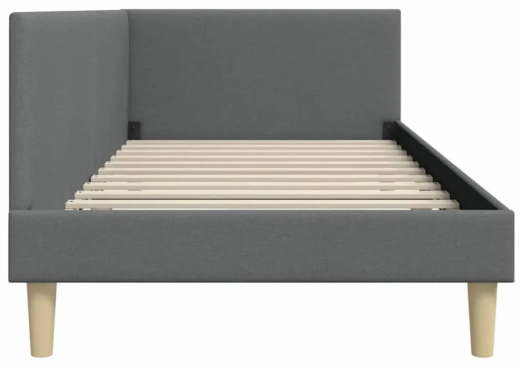 vidaXL Κρεβάτι Γωνίας με κεφαλάρι Σκούρο Γκρι 100 εκ x 200 εκ