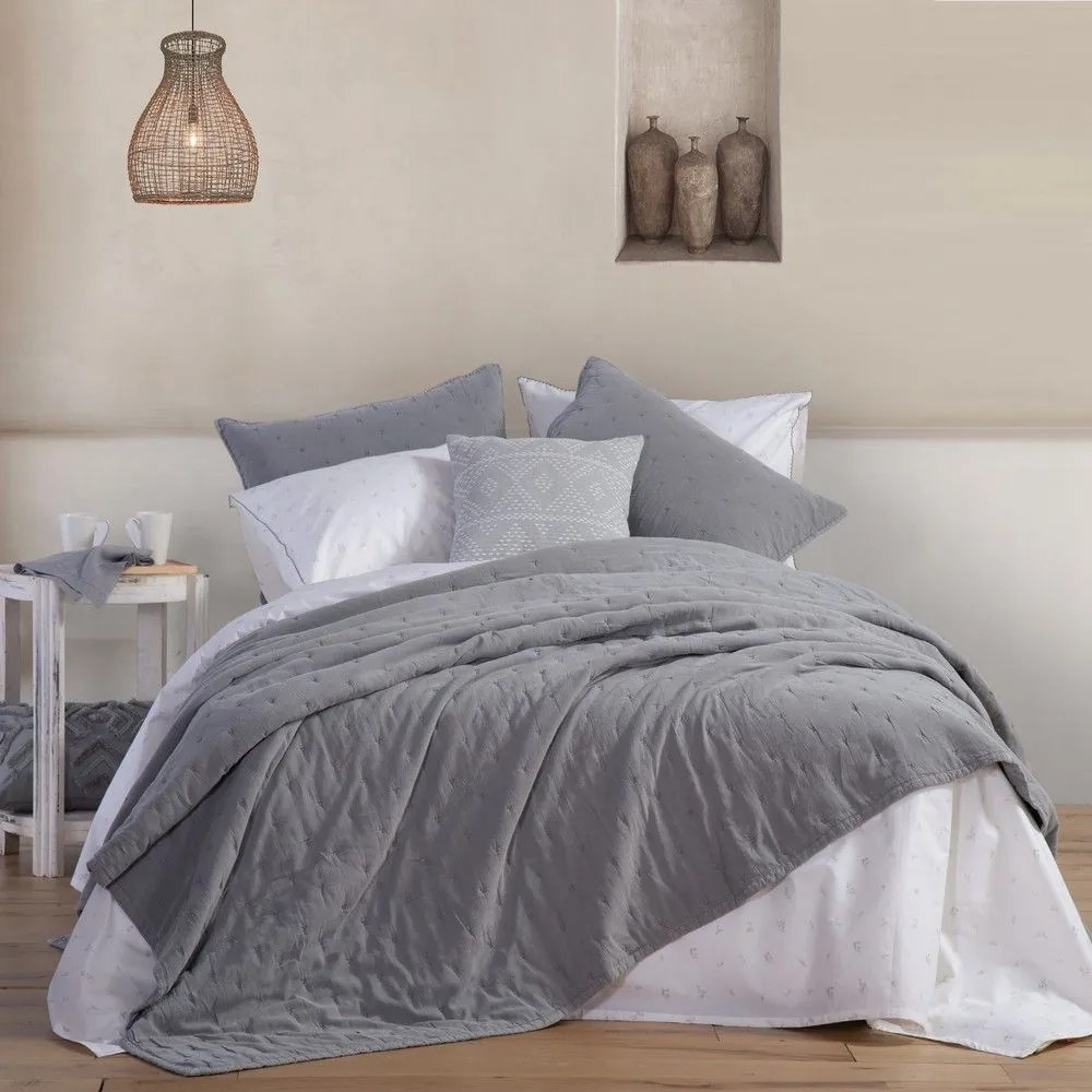 Κουβερλί Eydis Grey Nef-Nef Queen Size 230x240cm Βαμβάκι-Πολυέστερ