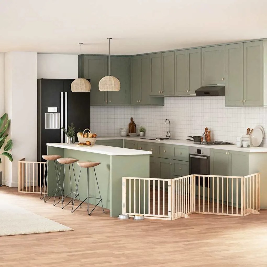 vidaXL Διαχωριστικό Σκύλων/Πόρτα Πτυσσόμενο 10 Πάνελ 800εκ Ξύλο Λεύκας