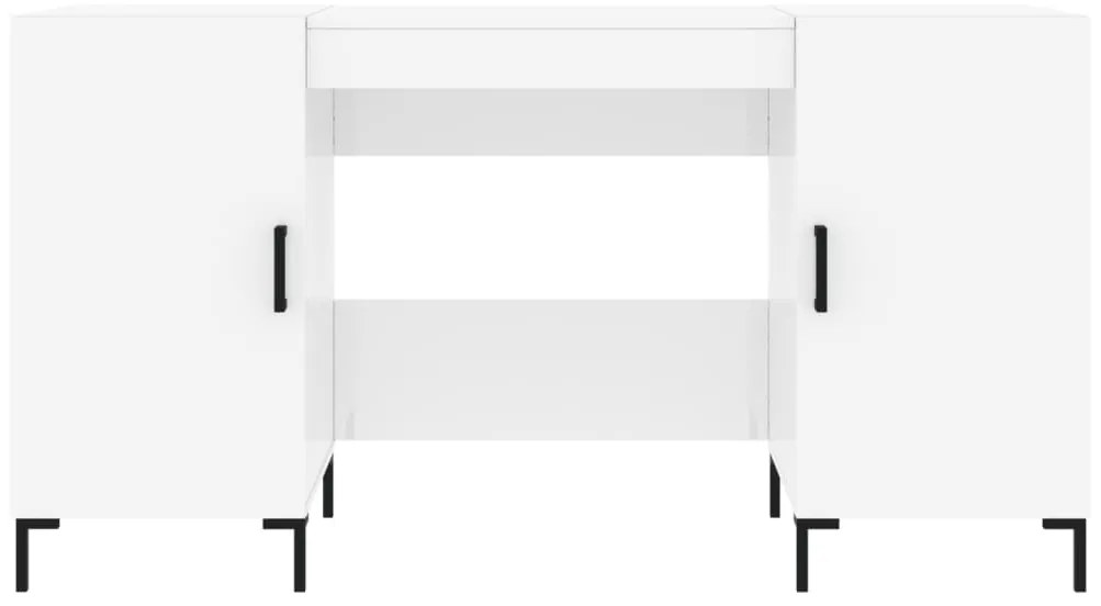 vidaXL Γραφείο Γυαλιστερό Λευκό 140x50x75 εκ. Επεξεργασμένο Ξύλο