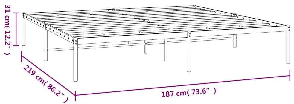 ΠΛΑΙΣΙΟ ΚΡΕΒΑΤΙΟΥ ΜΑΥΡΟ 183 X 213 ΕΚ. ΜΕΤΑΛΛΙΚΟ 350851