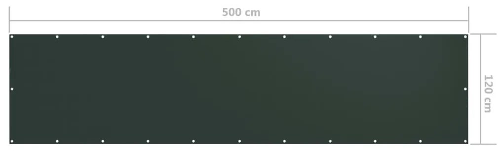Διαχωριστικό Βεράντας Σκούρο Πράσινο 120x500 εκ. Ύφασμα Oxford - Πράσινο