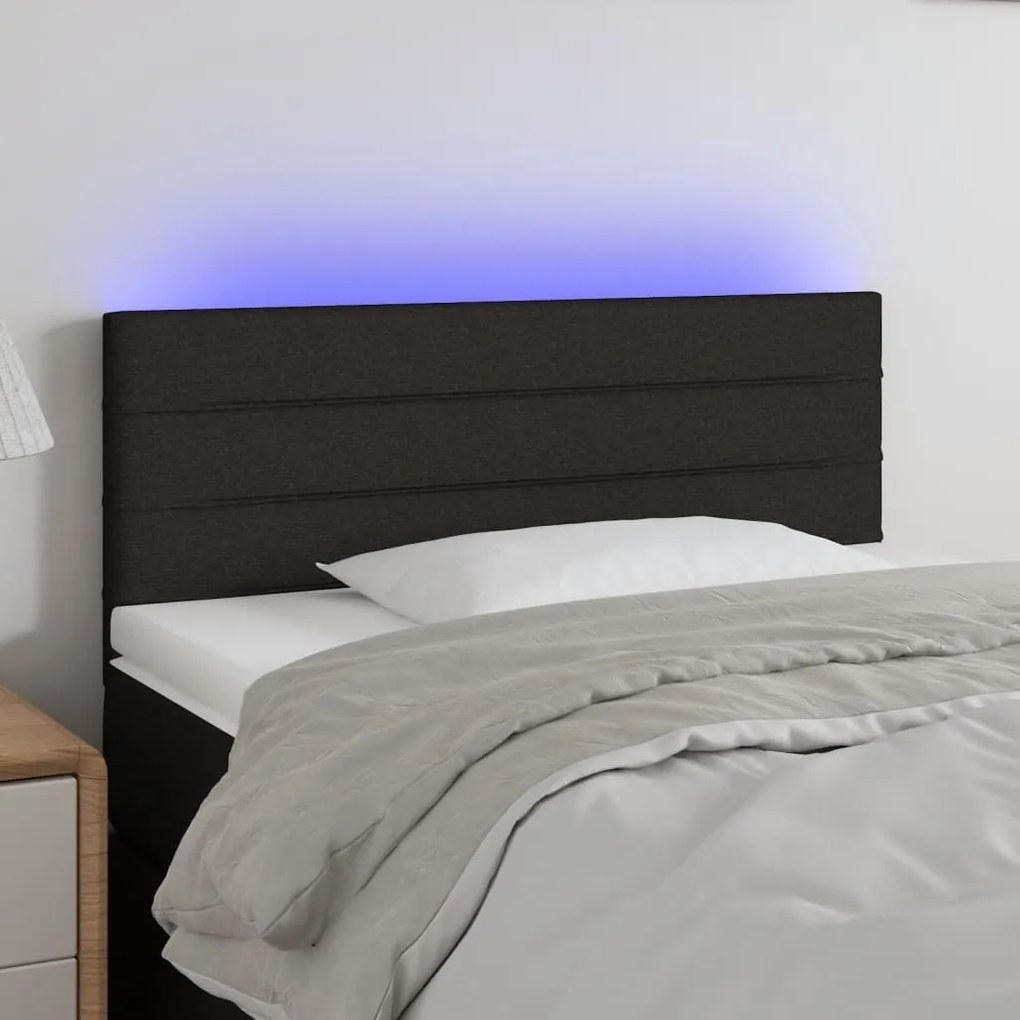 Κεφαλάρι Κρεβατιού LED Μαύρο 80 x 5 x 78/88 εκ. Υφασμάτινο 3121728