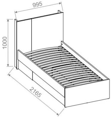 Κρεβάτι Fresno N103, Μονόκλινο, Ανοιχτό καφέ, 90x200, Πλαστικοποιημένη μοριοσανίδα, Τάβλες για Κρεβάτι, 100x217x100cm | Epipla1.gr