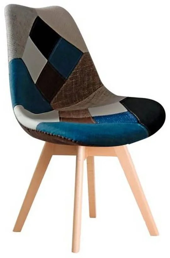 Καρέκλα Martin Patchwork Blue ΕΜ136,83 49x57x82cm Σετ 4τμχ Ξύλο,Ύφασμα