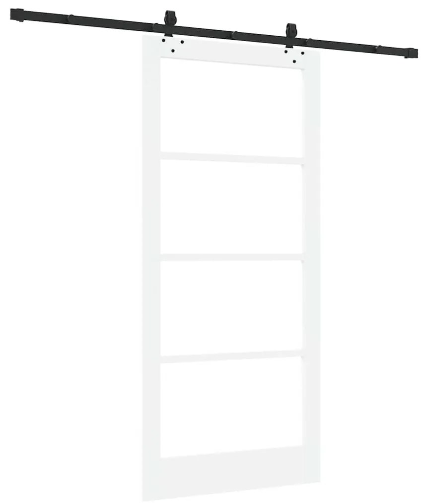 vidaXL Συρόμενη Πόρτα Χειροκίνητος Λευκό 93 x 202 cm Ξύλο και μέταλλο